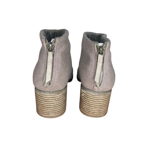 TOMS Women's Boots Size 10 AnkleLacy Forged Iron Suede Felt Desert Taupe Bootie - Picture 7 of 9